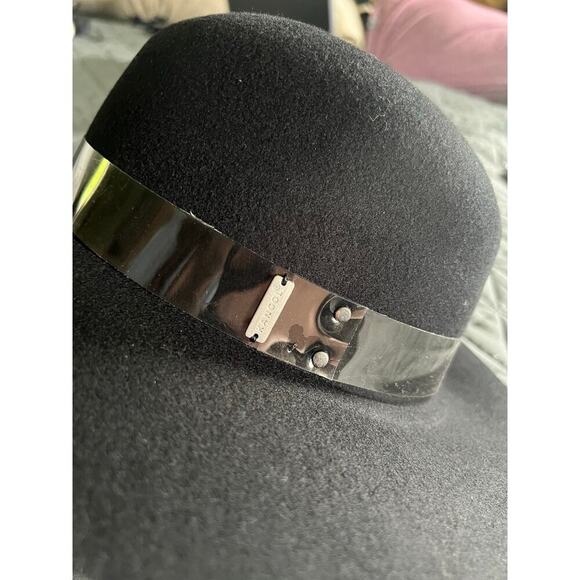 NWT Kangol Black Wool Trans Saxon Brim Hat Sz Med - Picture 2 of 6